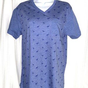 Brand New NWT Men's Small Blue SS V-Neck T-Shirt STEEL & JELLY LONDON Flamingos